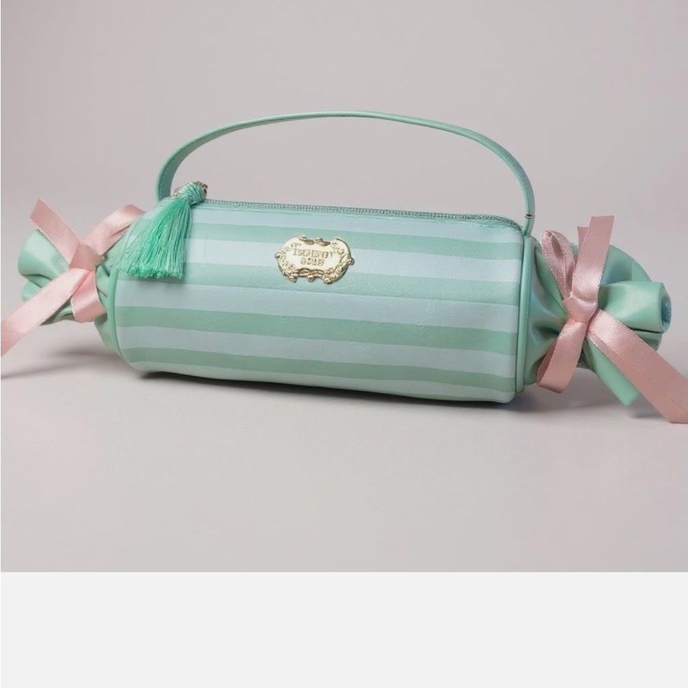 Bath & Body Works Mint Green Striped Handbag NWT - Picture 2 of 3